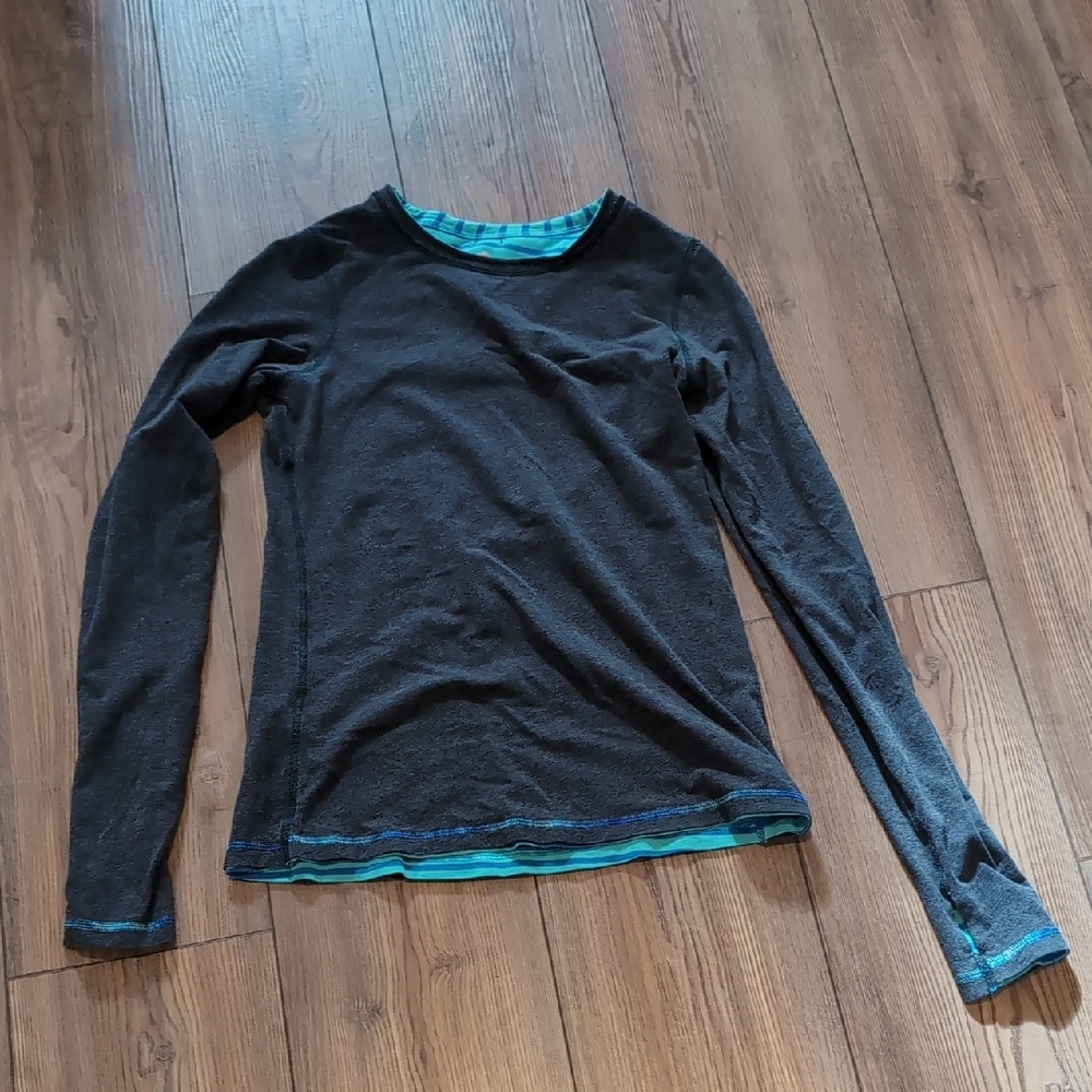 Ivivva Charcoal Long Sleeve with Teal Highlights
